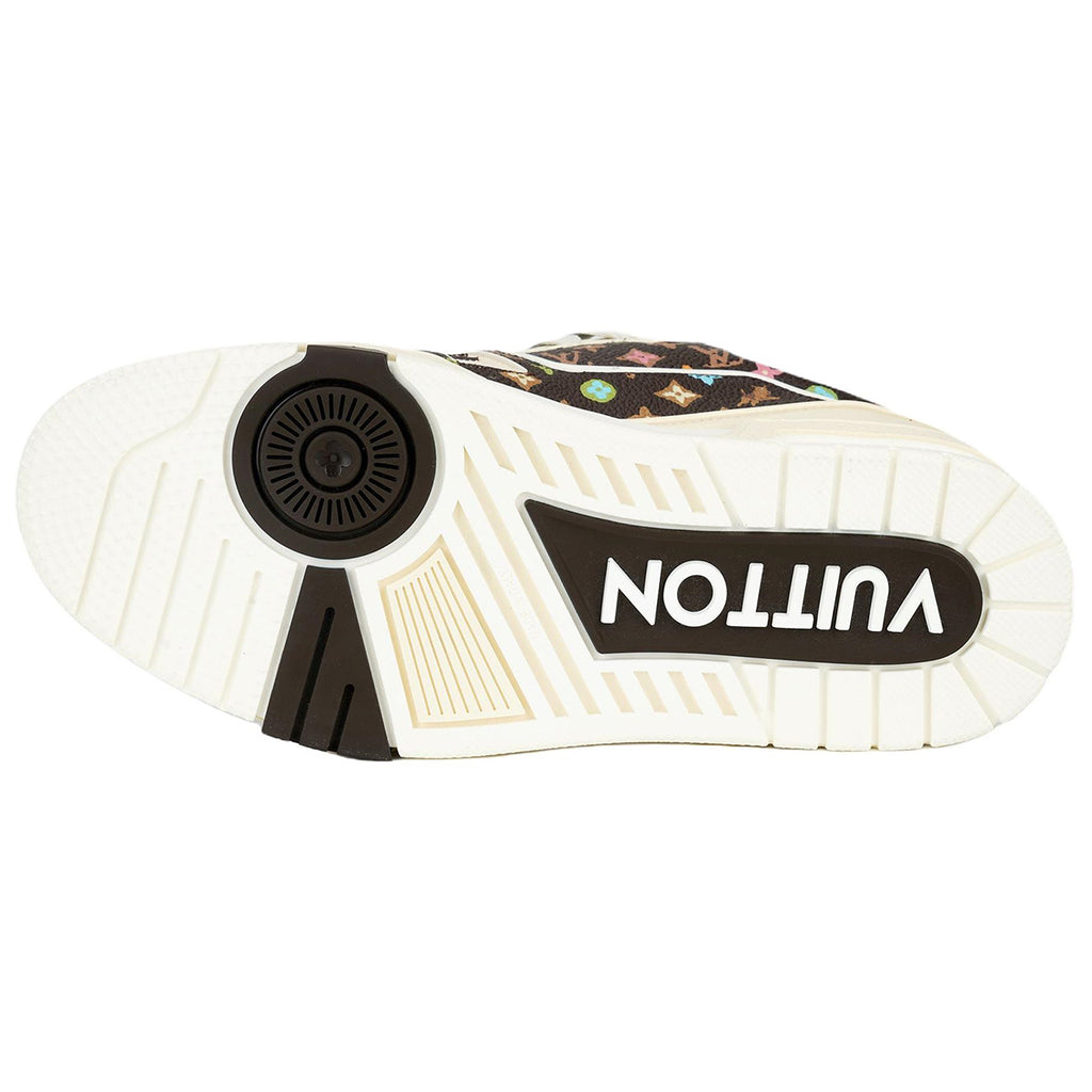 Tyler, The Creator × Louis Vuitton LV Trainer Pastel Multicolor Monogram Low-Top Sneakers – Classic Brown