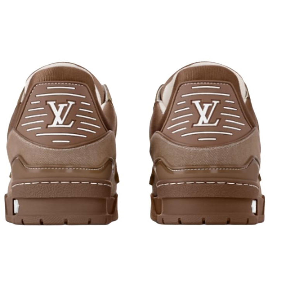 Louis Vuitton Trainer Monogram Embossed Suede & Calf Leather Low-Top Sneakers – Triple Brown