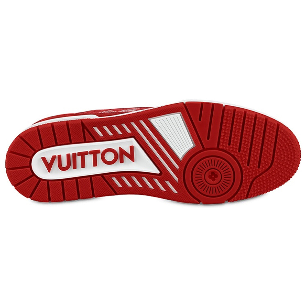 Louis Vuitton Trainer LV Monogram Embossed Leather Low-Top Sneakers – Red & White