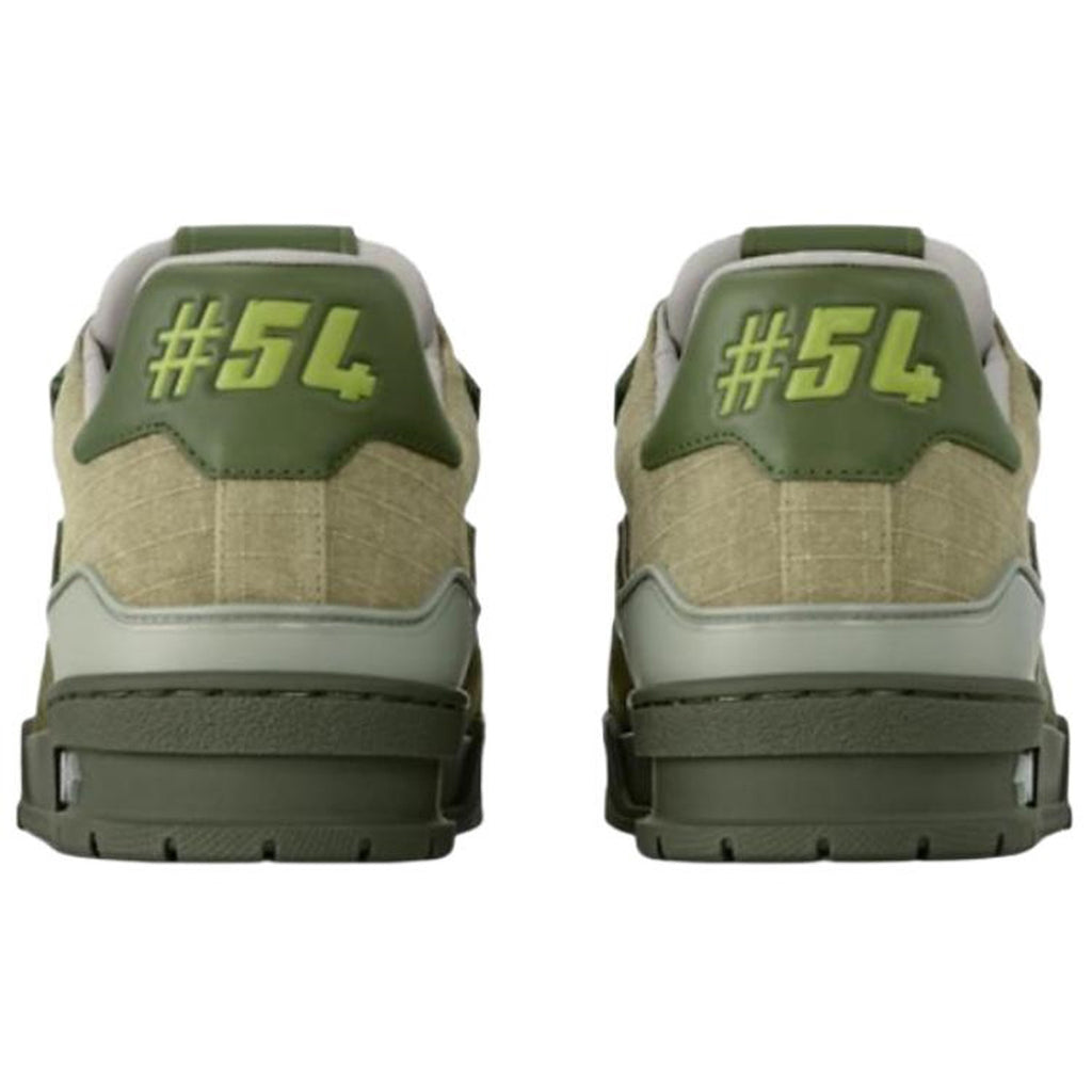 Louis Vuitton Trainer Mixed Materials Low-Top Sneakers – Olive, Khaki & Lime Green
