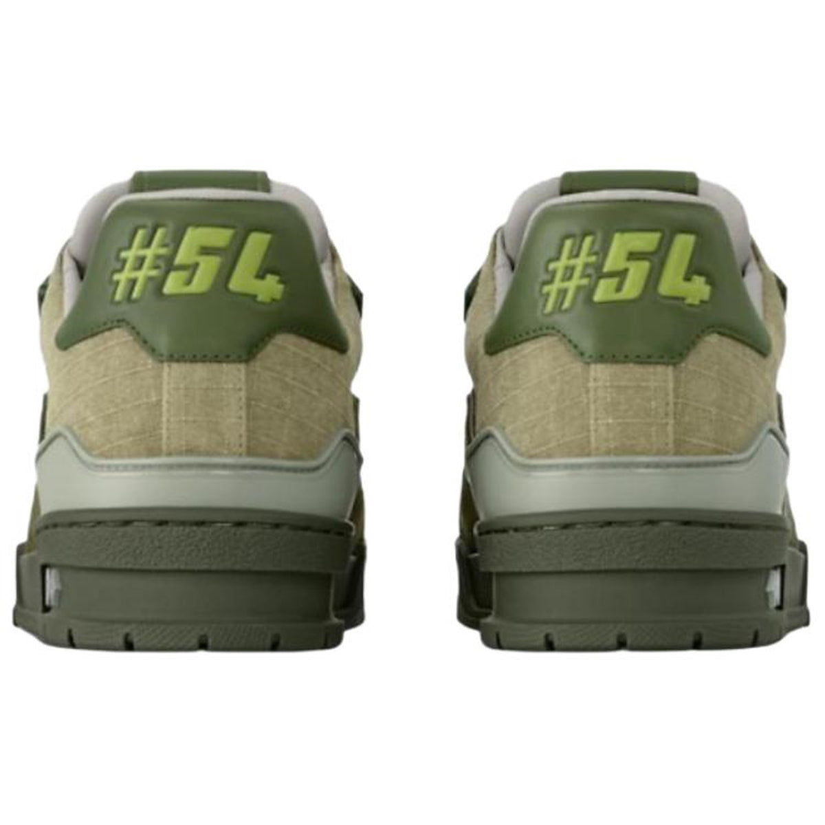 Louis Vuitton Trainer Mixed Materials Low-Top Sneakers – Olive, Khaki & Lime Green