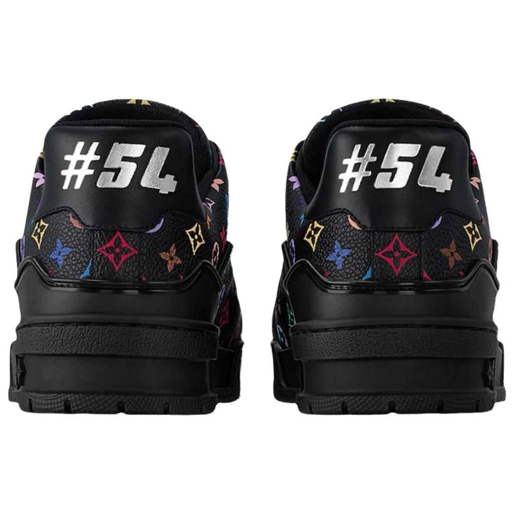 Louis Vuitton × Takashi Murakami Trainer Multicolor Monogram Grained Calf Leather Low-Top Sneakers – Black