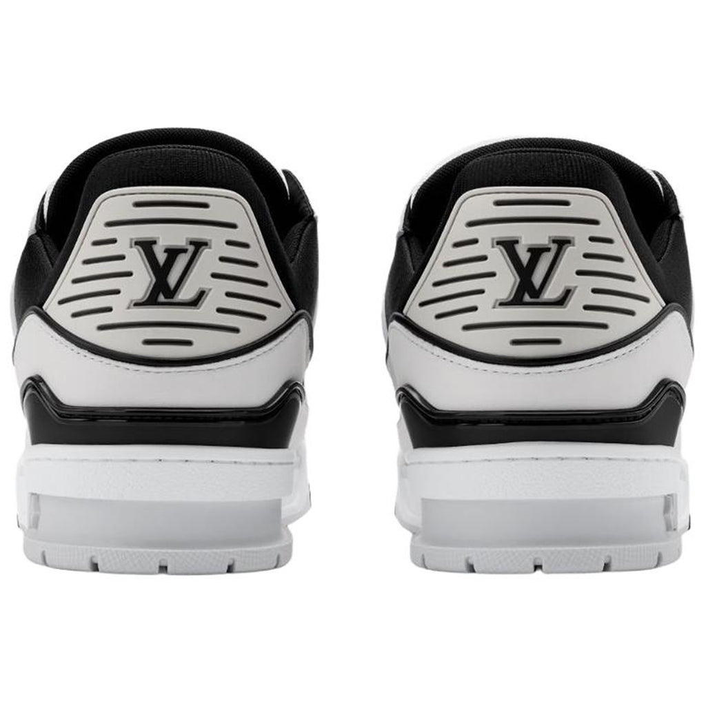 Louis Vuitton Trainer Grained Leather & Black Fabric Mixed-Material Low-Top Sneakers – White & Black
