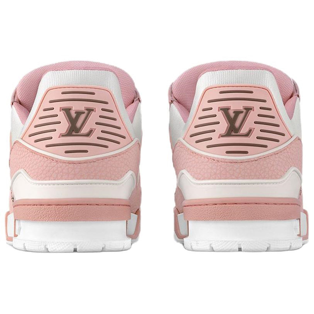 Louis Vuitton Trainer Grained Calf Leather Low-Top Sneakers – Rose Pink & White