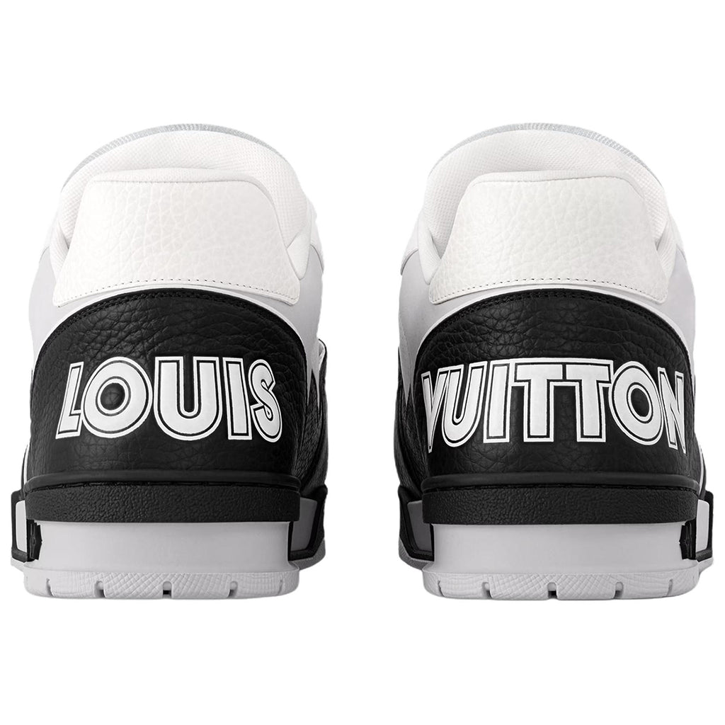 Louis Vuitton Trainer Velcro Strap Oversized LV Flower Perforated & Embossed Leather Low-Top Sneakers – Black & White