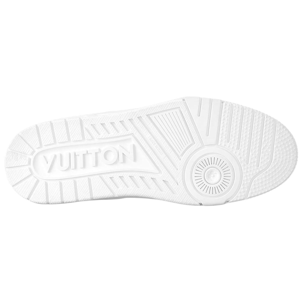 Louis Vuitton Trainer Leather Embossed Monogram Low-Top Sneakers – White