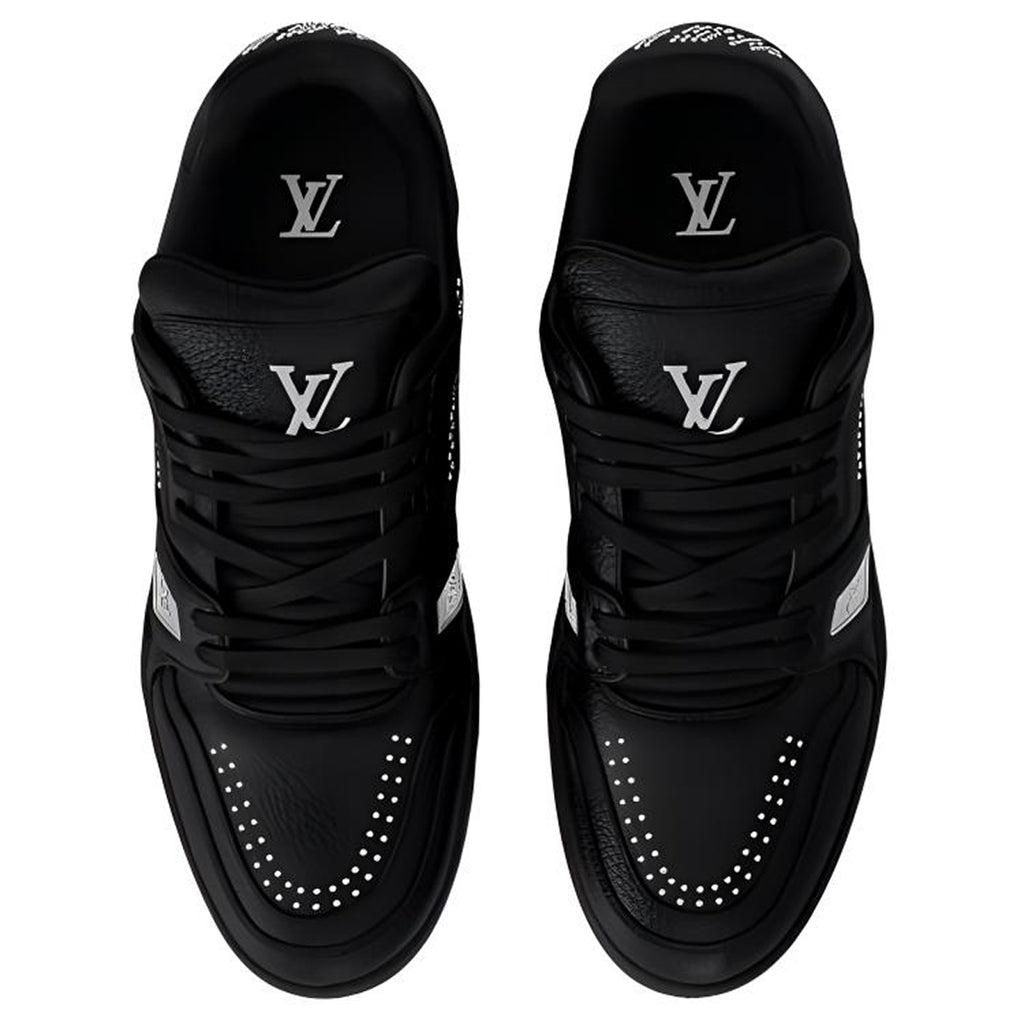 Louis Vuitton Trainer 2025 Pre-Spring Crystal Embellished Calf Leather Low-Top Sneakers – Black