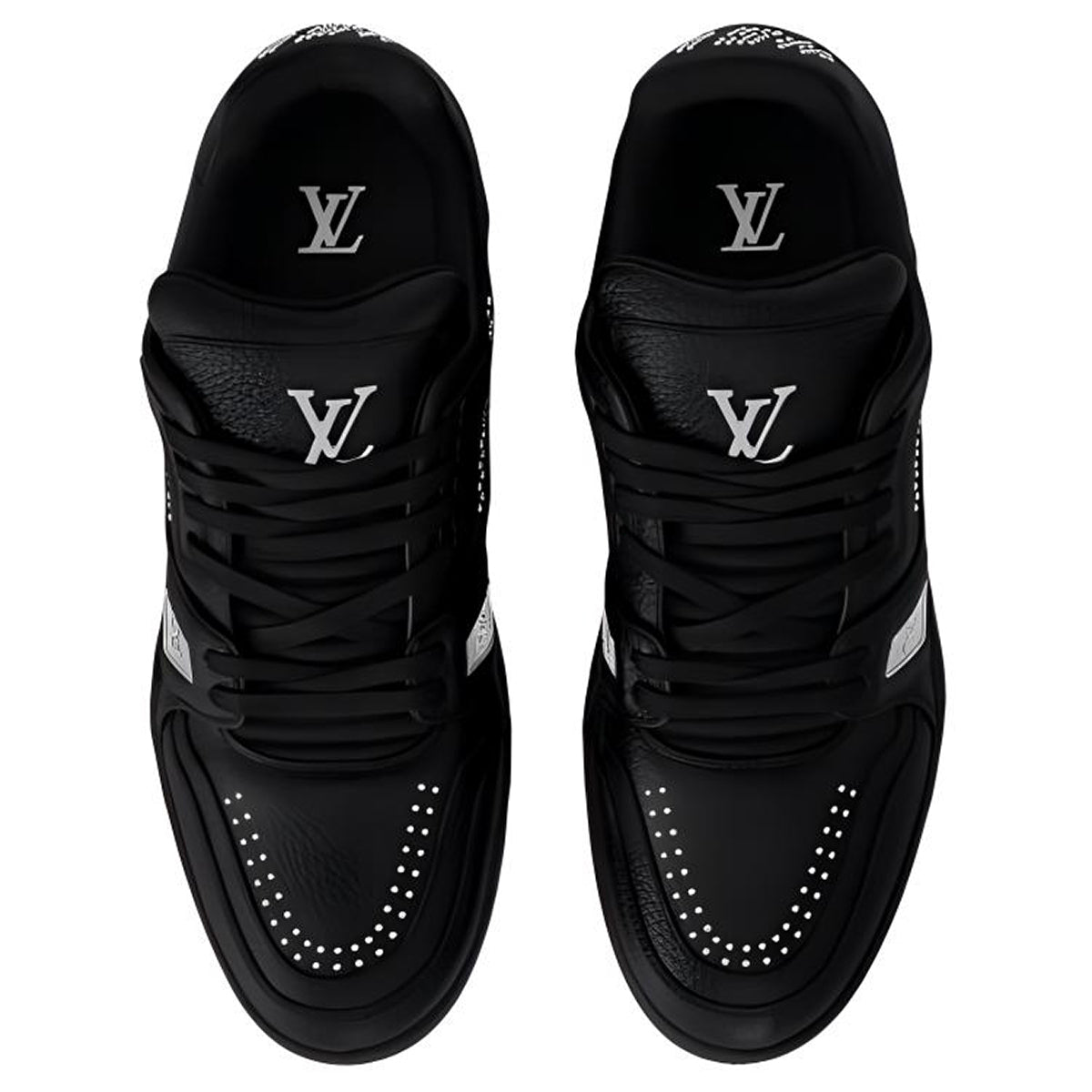 Louis Vuitton Trainer 2025 Pre-Spring Crystal Embellished Calf Leather Low-Top Sneakers – Black