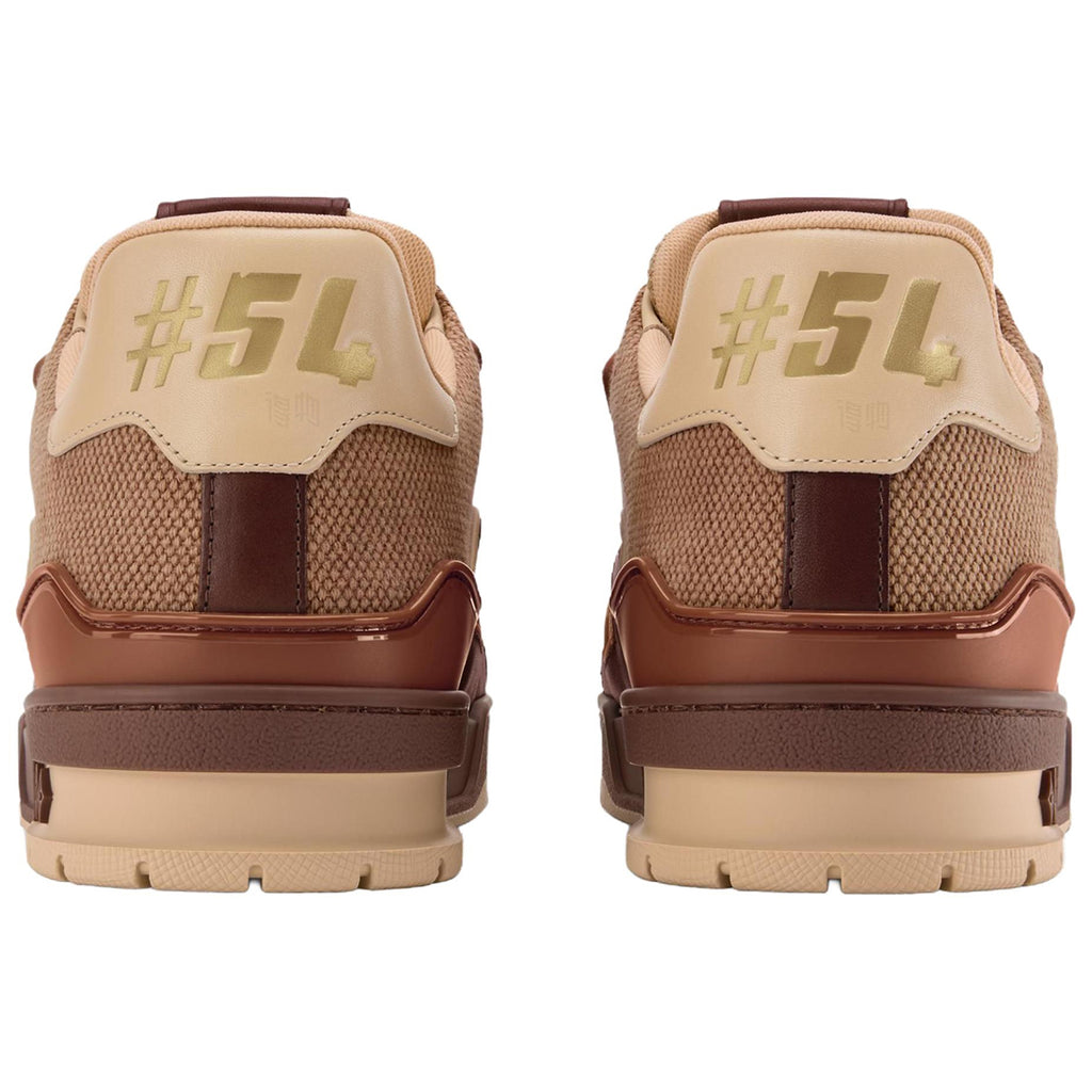 Louis Vuitton Trainer Tonal Brown Woven Canvas & Leather Mixed-Material Low-Top Sneakers – Chocolate Brown & Natural Beige