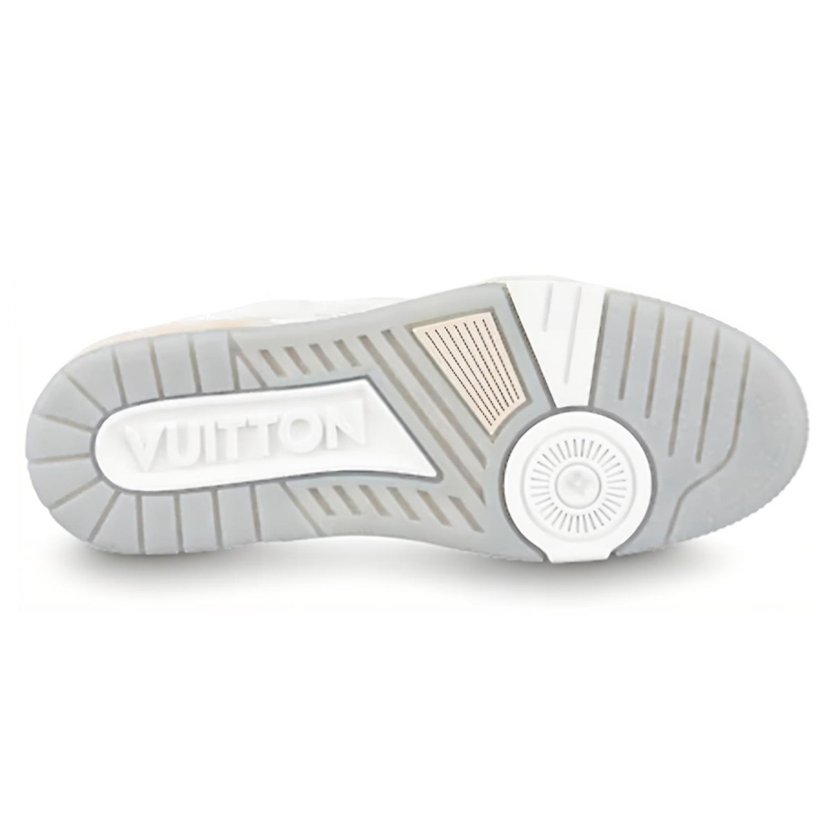 Louis Vuitton Trainer Calf Leather Low-Top Sneakers – White & Cement Grey