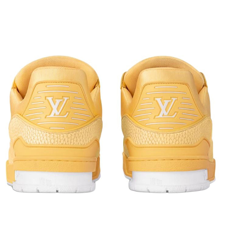 Louis Vuitton Trainer Grained Calf Leather Low-Top Sneakers – Yellow