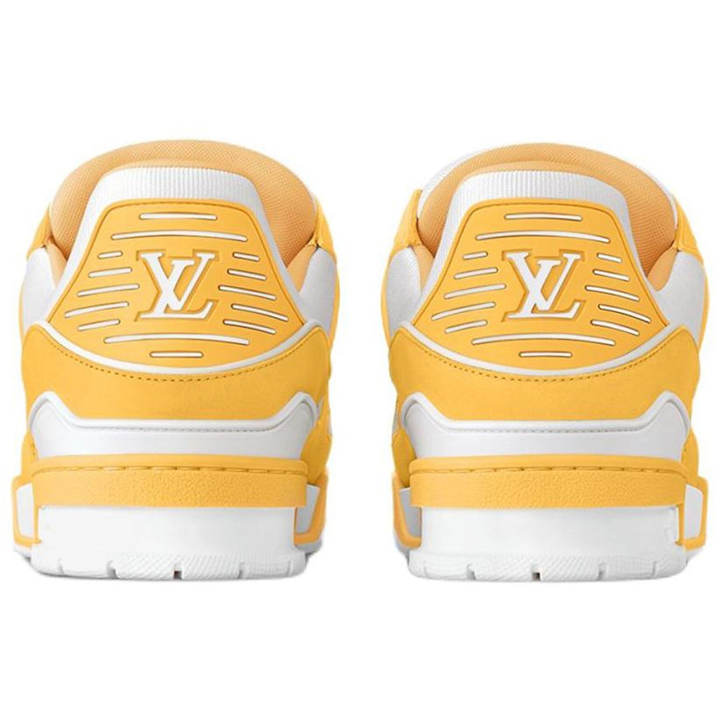 Louis Vuitton Trainer Grained Calf Leather Low-Top Sneakers – Yellow & White