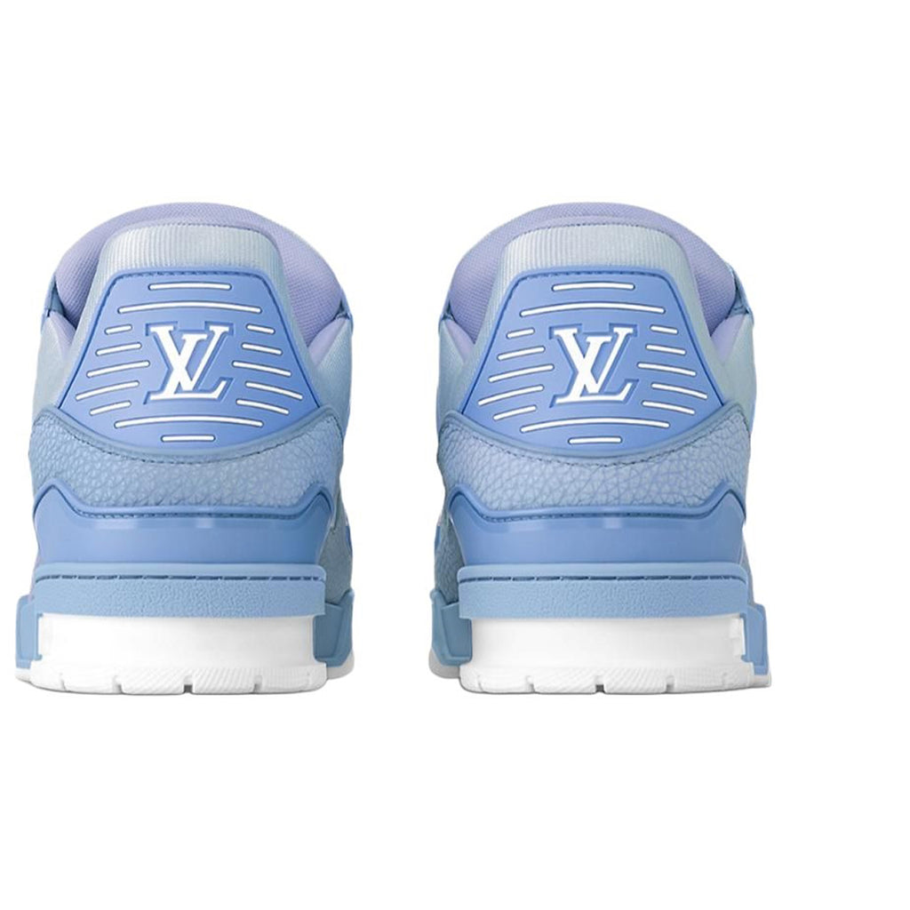 Louis Vuitton Trainer Grained Calf Leather Low-Top Sneakers – Sky Blue