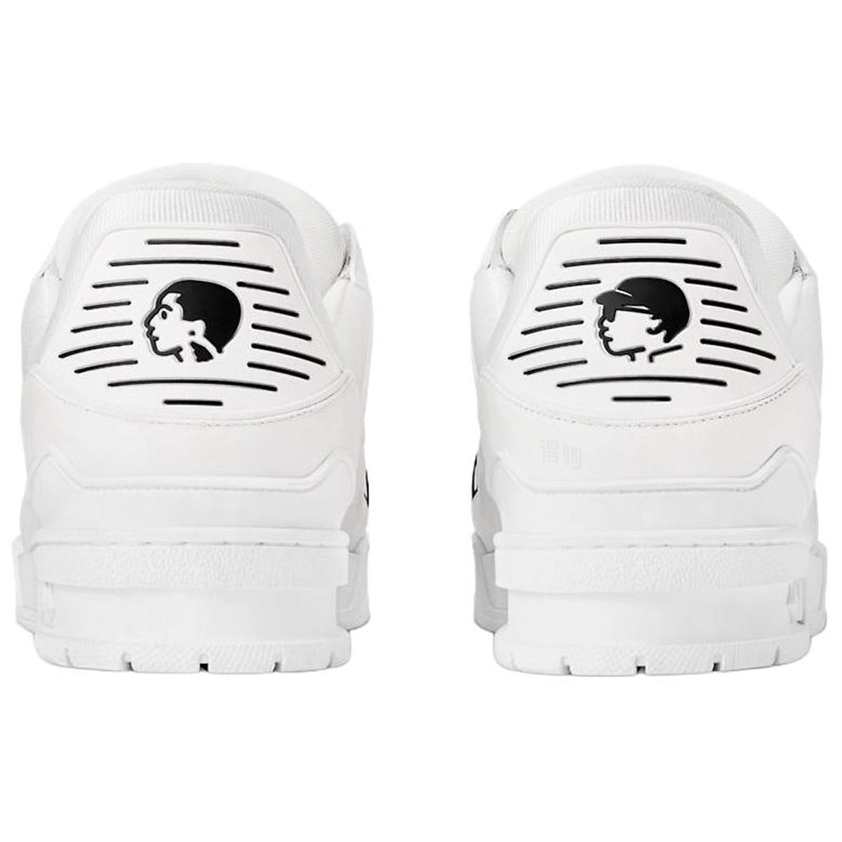 Louis Vuitton × NIGO Trainer FW25 White Leather Double Circle Badge Closure & Hidden Zipper Low-Top Sneakers – White & Black