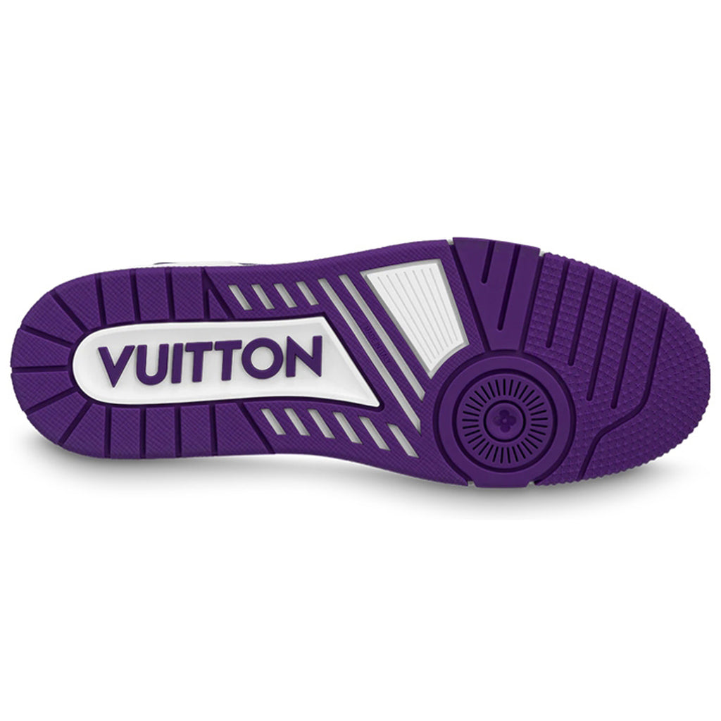 Louis Vuitton Trainer LV Monogram Embossed Leather Low-Top Sneakers – White & Purple