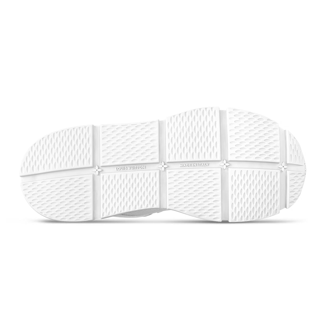 Louis Vuitton LV Runner White Perforated Leather & Grey Suede Oversized Deep Navy Blue LV Logo Athletic Low-Top Sneakers – White, Grey & Navy
