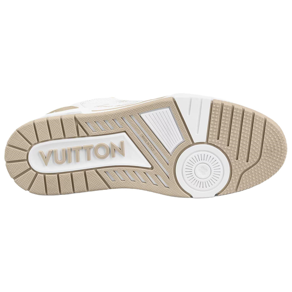 Louis Vuitton × NBA Trainer Calf Leather, Suede & Monogram Canvas Low-Top Sneakers – White & Khaki