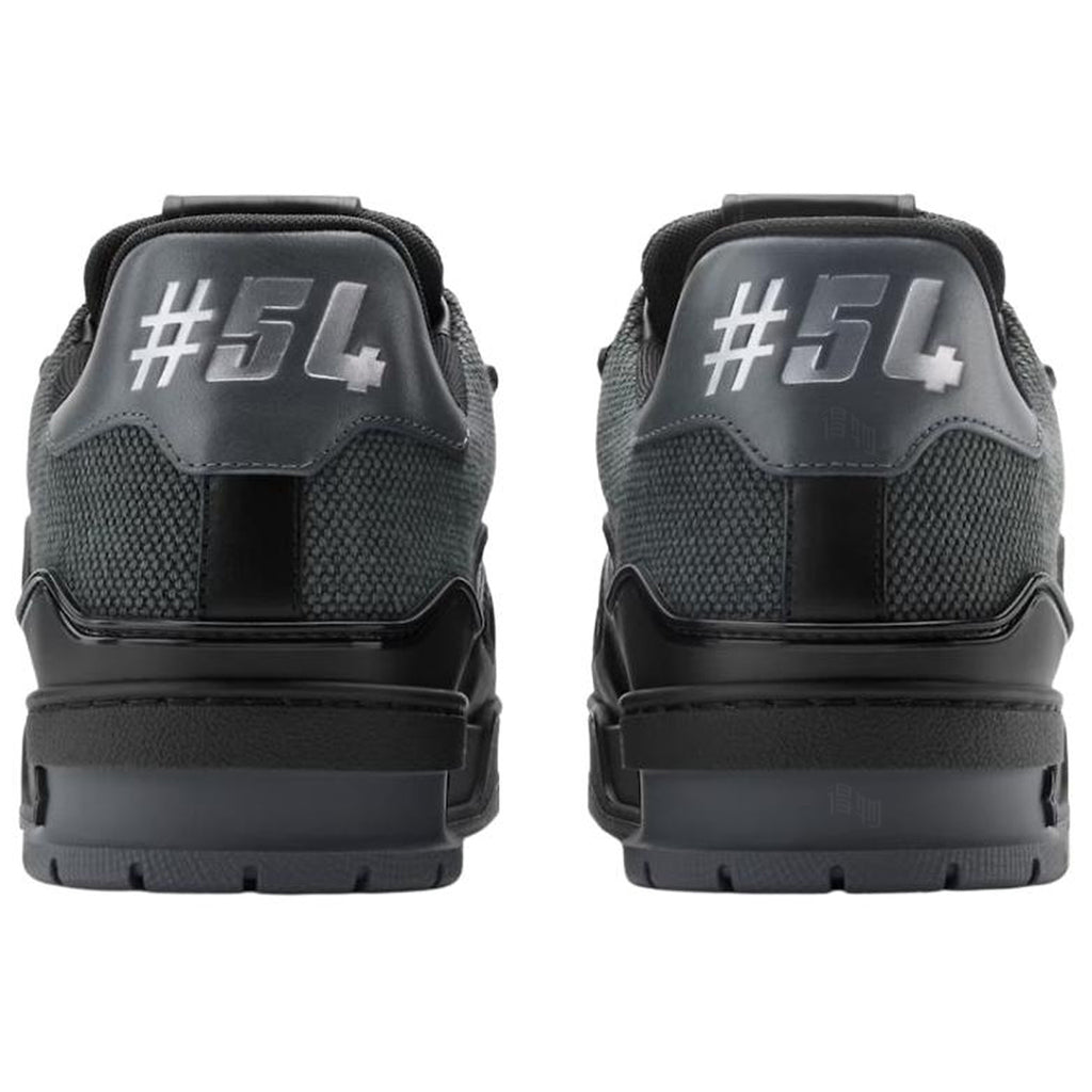 Louis Vuitton Trainer Triple Black Leather & Mesh Mixed-Material Low-Top Sneakers – All Black