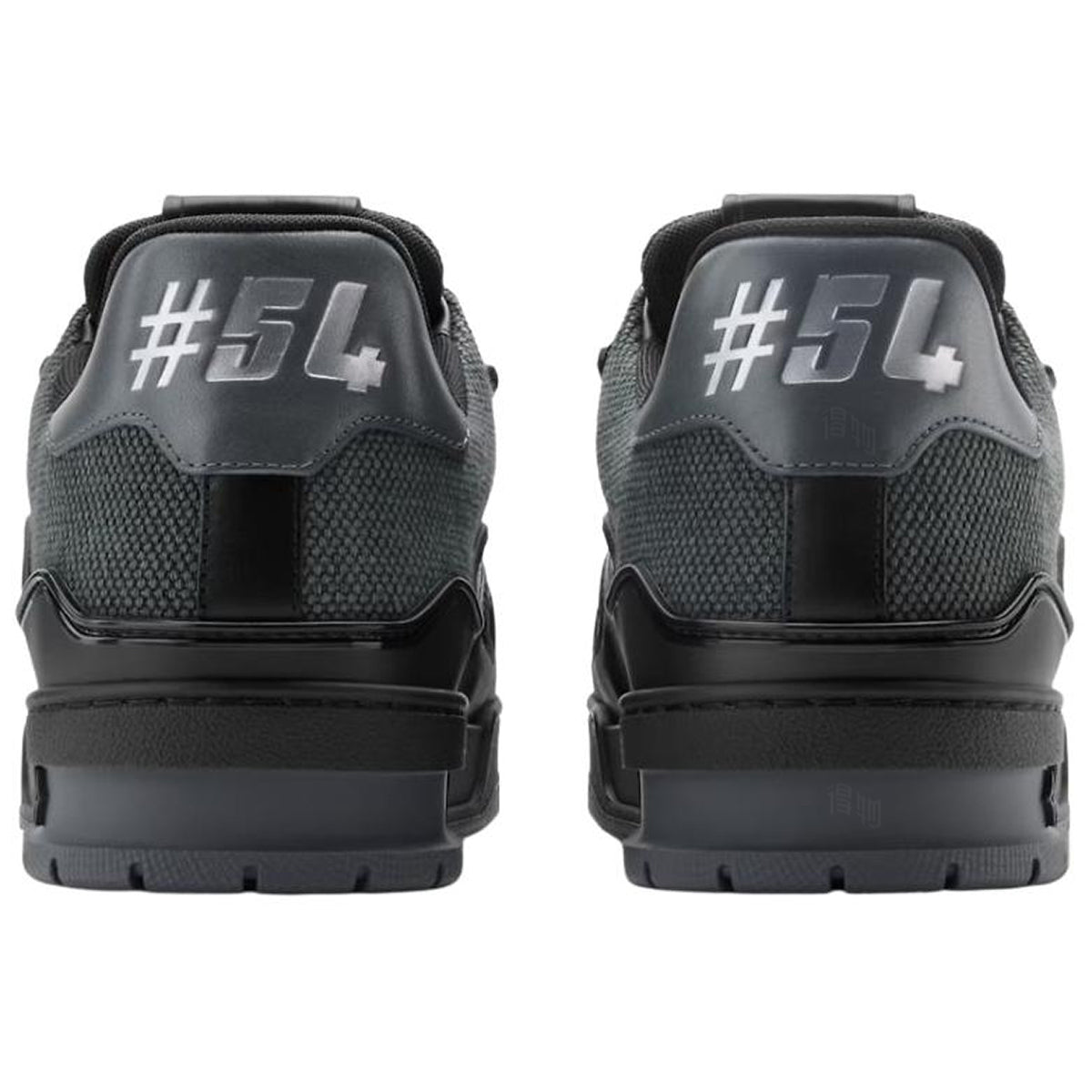 Louis Vuitton Trainer Triple Black Leather & Mesh Mixed-Material Low-Top Sneakers – All Black