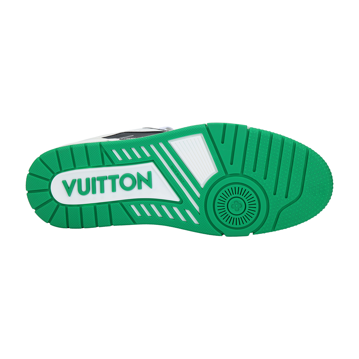 Louis Vuitton Trainer Leather Low-Top Sneakers – White, Black & Emerald Green