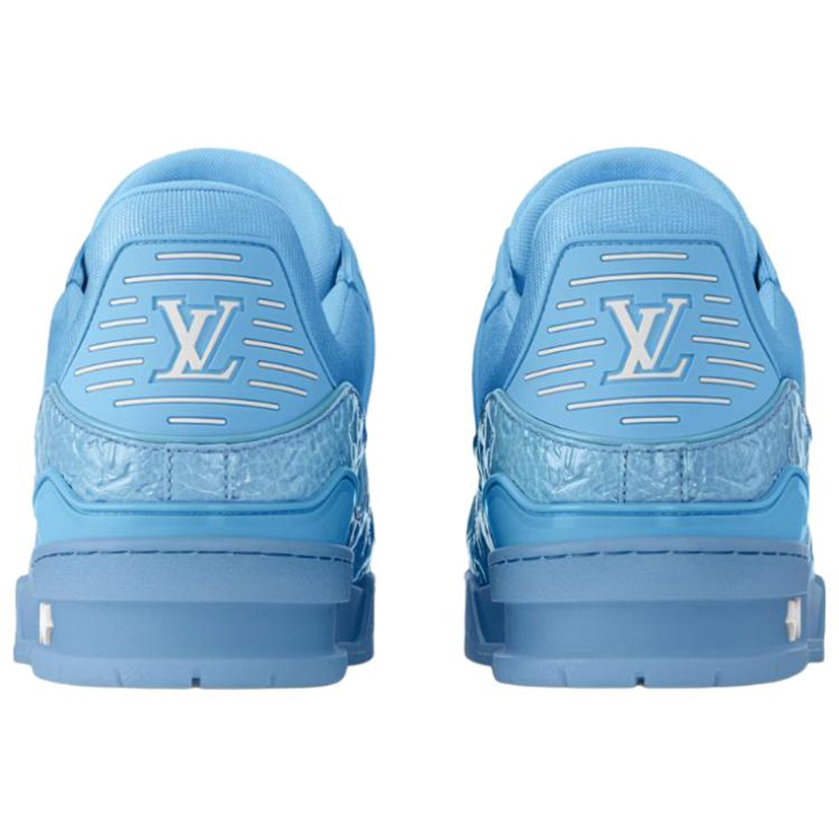 Louis Vuitton Trainer Monogram Embossed Patent Leather Low-Top Sneakers – Triple Sky Blue