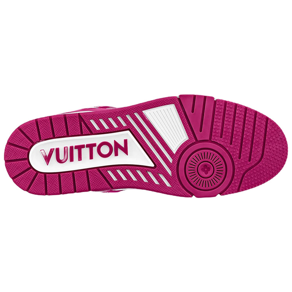 Louis Vuitton Trainer Embossed Leather Lace-Up Low-Top Sneakers – Burgundy