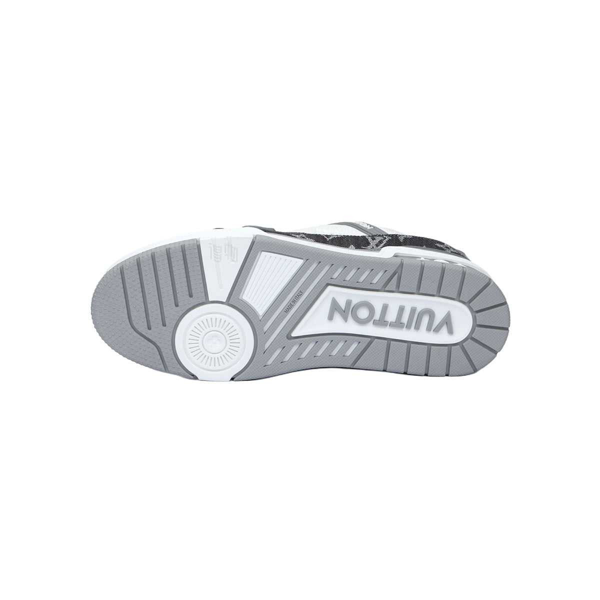 Louis Vuitton Trainer Monogram Denim Canvas & Calf Leather Low-Top Sneakers – Grey & White
