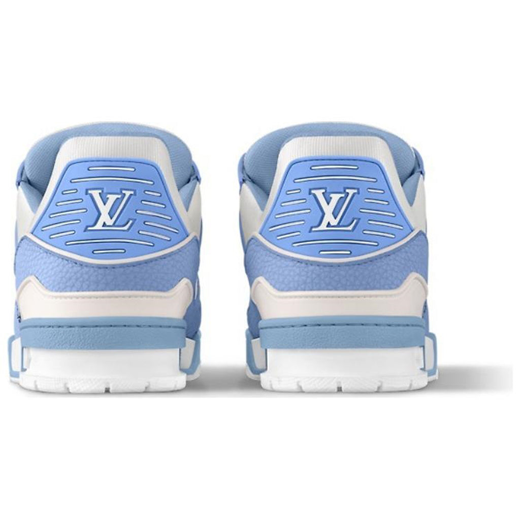Louis Vuitton Trainer Calf Leather Low-Top Sneakers – White & Powder Blue