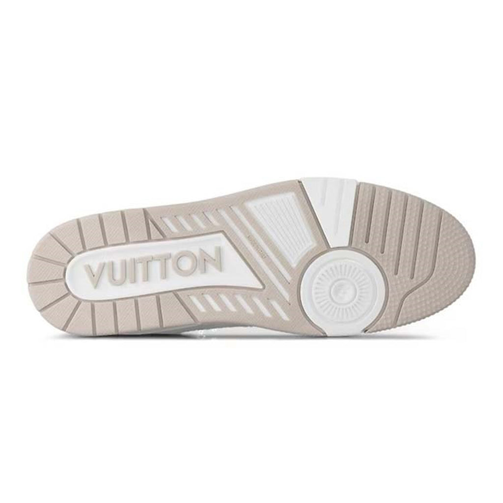 Louis Vuitton Trainer Suede Low-Top Sneakers – Beige & White