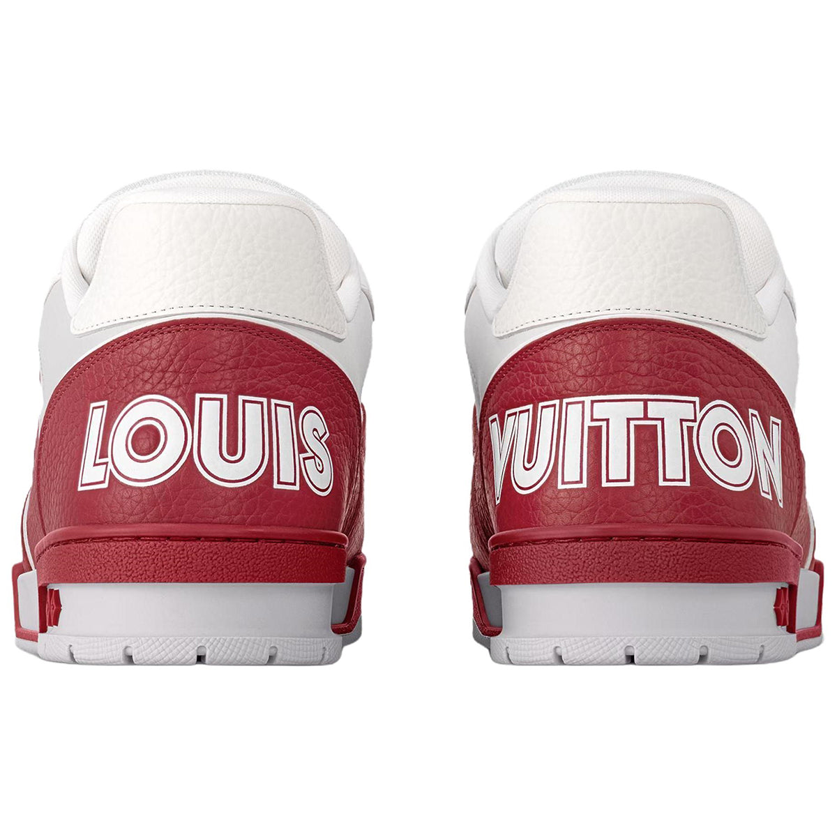 Louis Vuitton Trainer Velcro Strap Oversized LV Flower Perforated & Embossed Leather Low-Top Sneakers – Crimson Red & White
