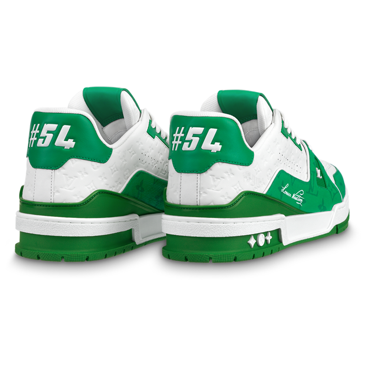 Louis Vuitton Trainer Leather Low-Top Sneakers – Vivid Green & White