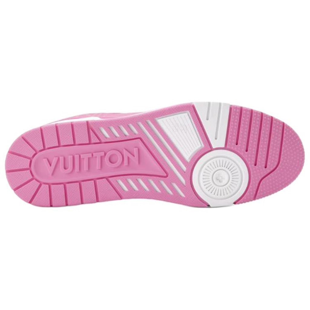 Louis Vuitton Trainer Monogram Denim Canvas & Smooth Leather Low-Top Sneakers – Pink & White