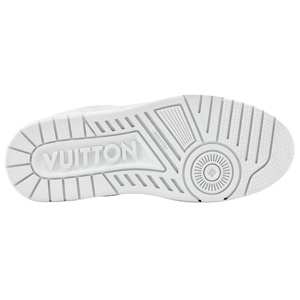 Louis Vuitton Trainer Monogram Denim Canvas & Calf Leather Low-Top Sneakers – Triple White