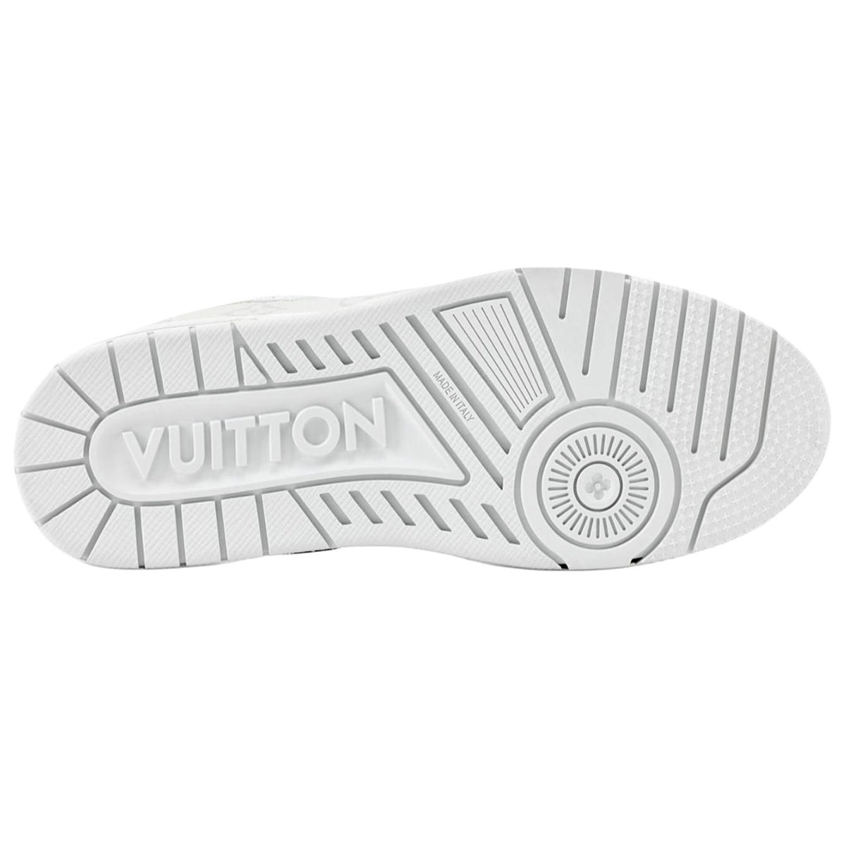 Louis Vuitton Trainer Monogram Denim Canvas & Calf Leather Low-Top Sneakers – Triple White