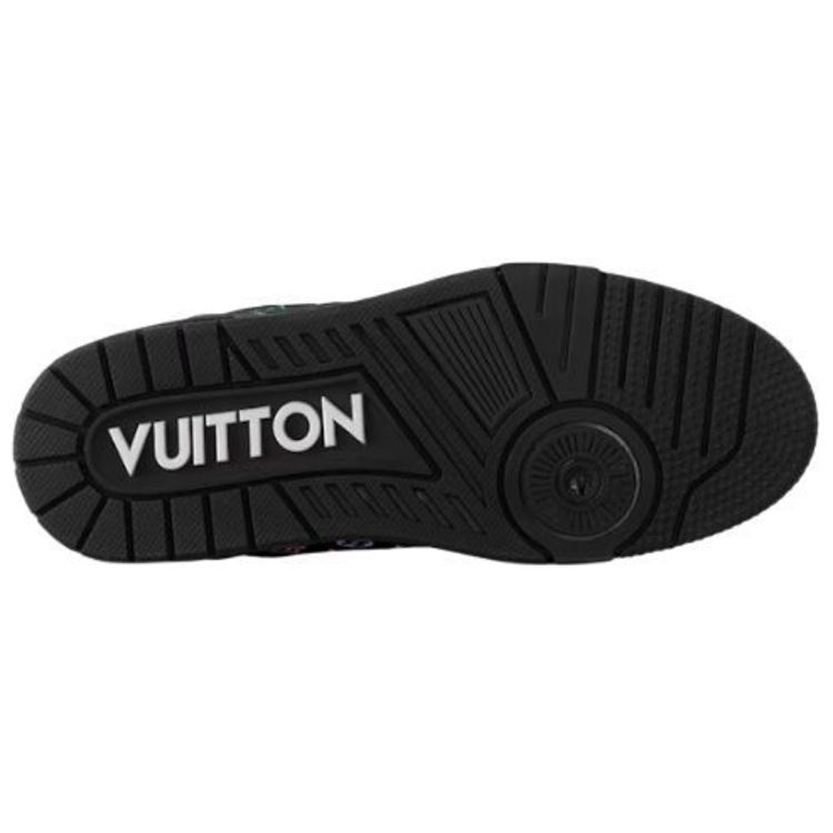 Louis Vuitton × Takashi Murakami Trainer Multicolor Monogram Grained Calf Leather Low-Top Sneakers – Black