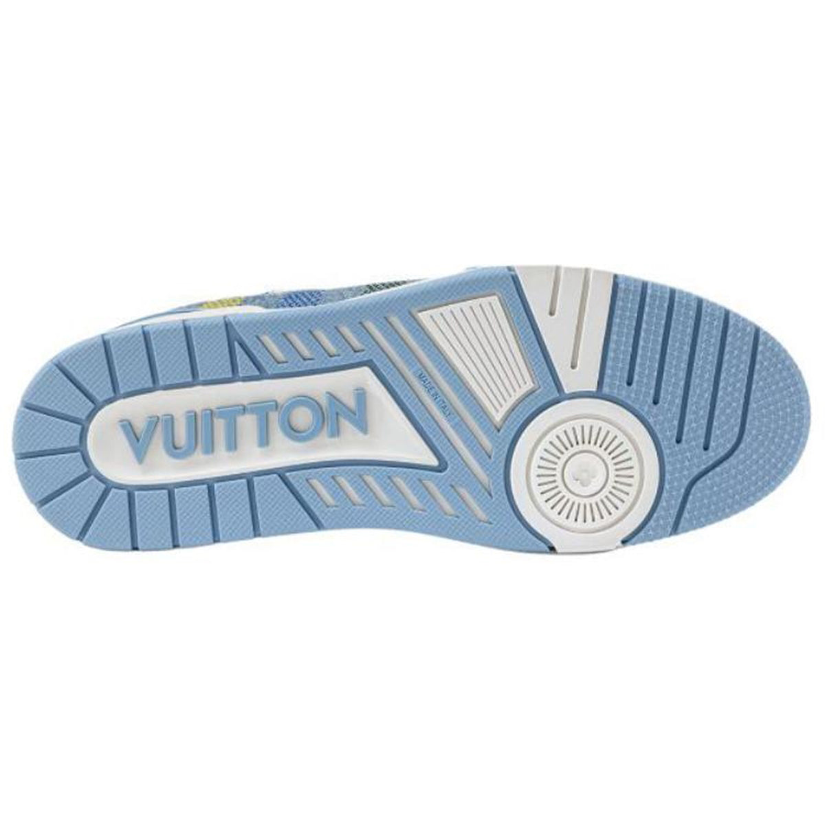 Louis Vuitton Trainer Multicolor Monogram Flower Embroidered Denim Low-Top Sneakers – Light Blue