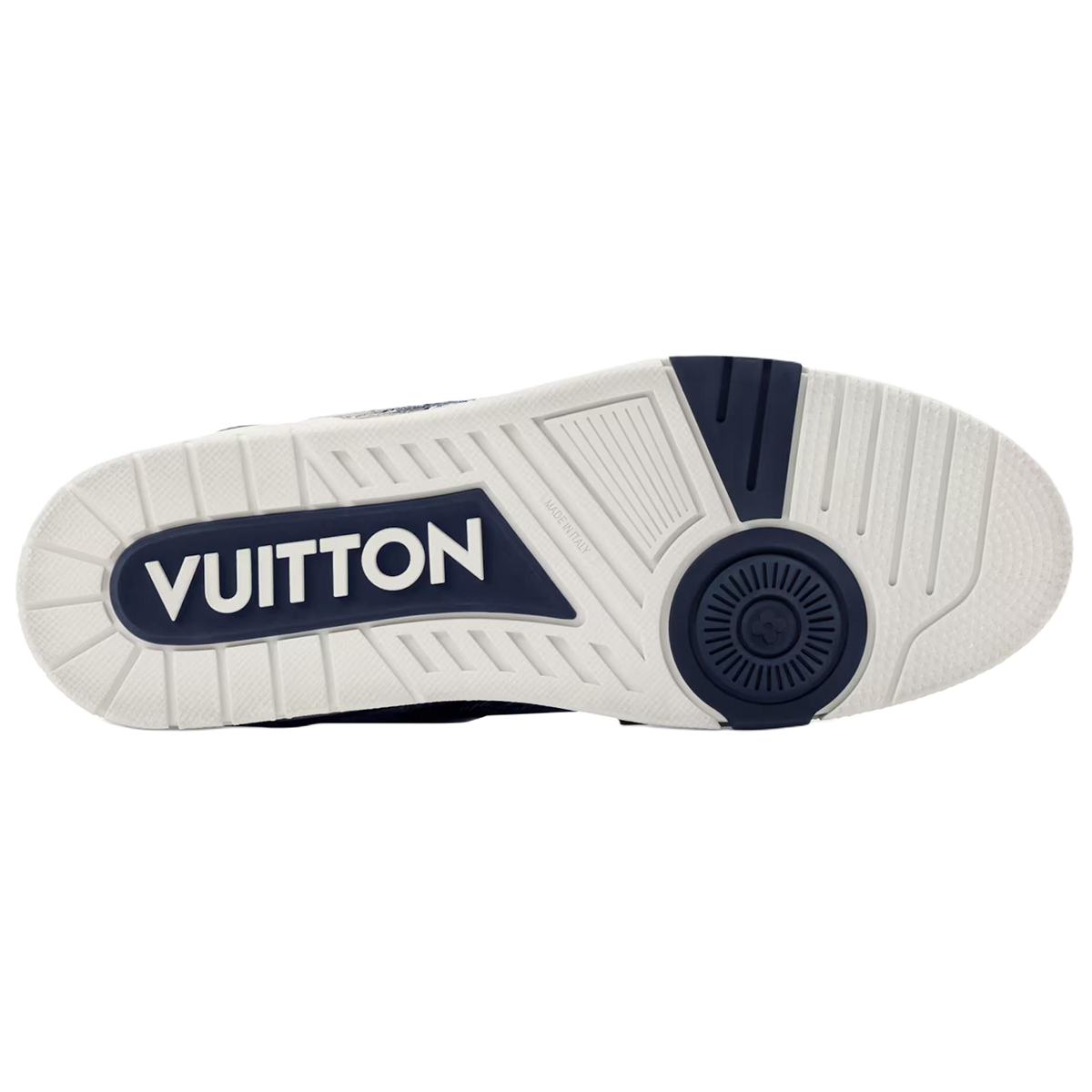 Louis Vuitton Trainer LV Monogram Jacquard Denim & Navy Blue Leather Platform Low-Top Sneakers – Denim Blue, Navy & White