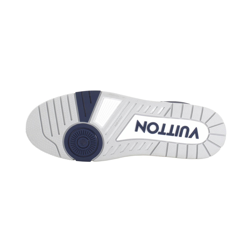 Louis Vuitton Trainer Deep Navy Blue & White Smooth Leather Three-Tone Low-Top Sneakers – Navy, White & Grey