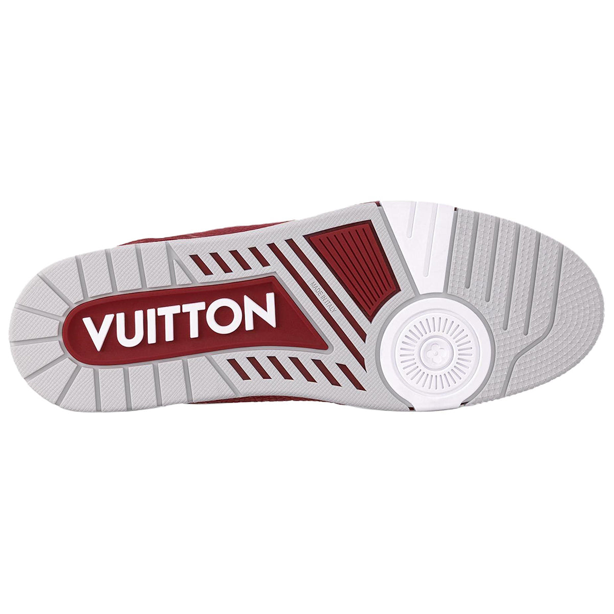 Louis Vuitton Trainer Velcro Strap Oversized LV Flower Perforated & Embossed Leather Low-Top Sneakers – Crimson Red & White