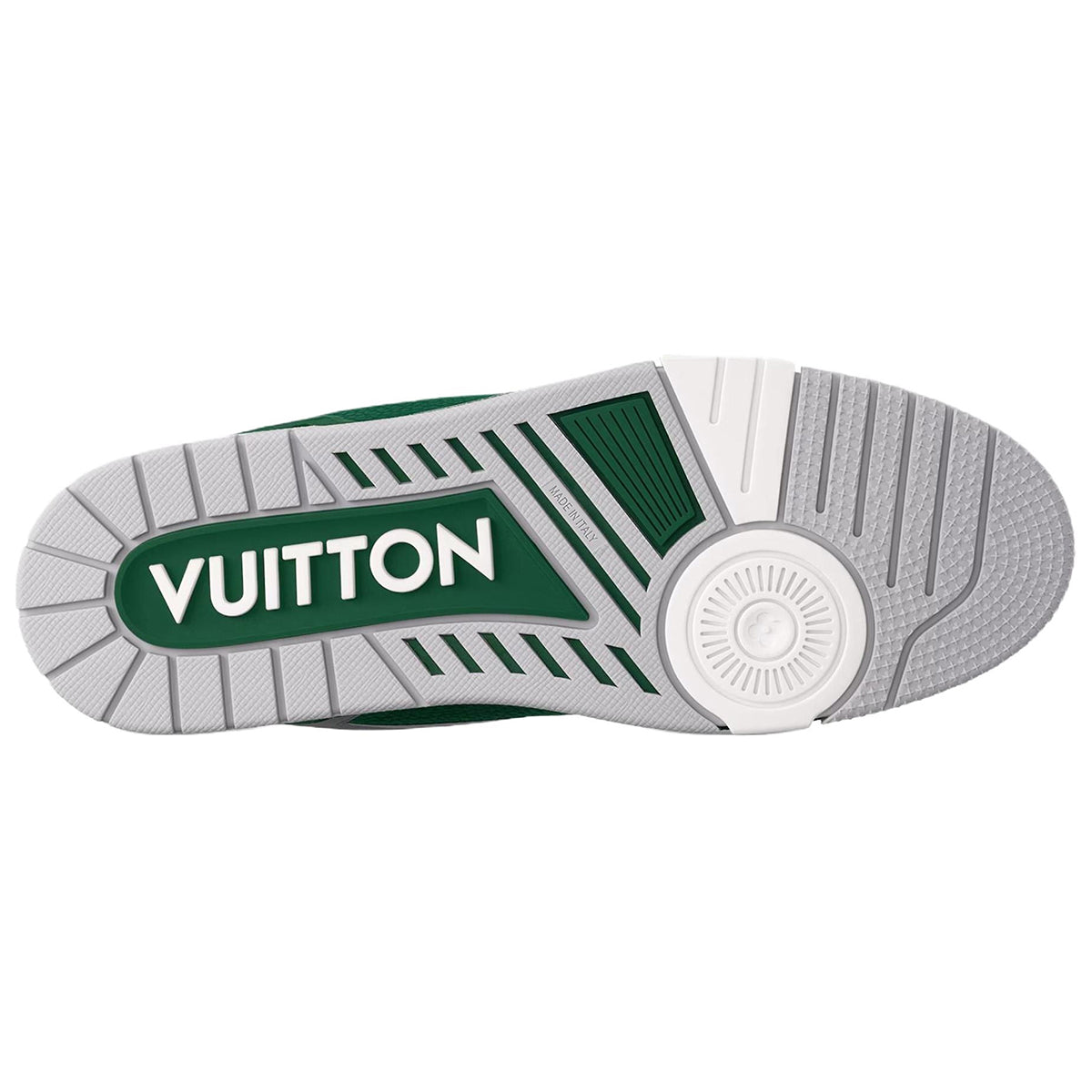 Louis Vuitton Trainer Velcro Strap Oversized LV Flower Perforated & Embossed Leather Low-Top Sneakers – Emerald Green & White