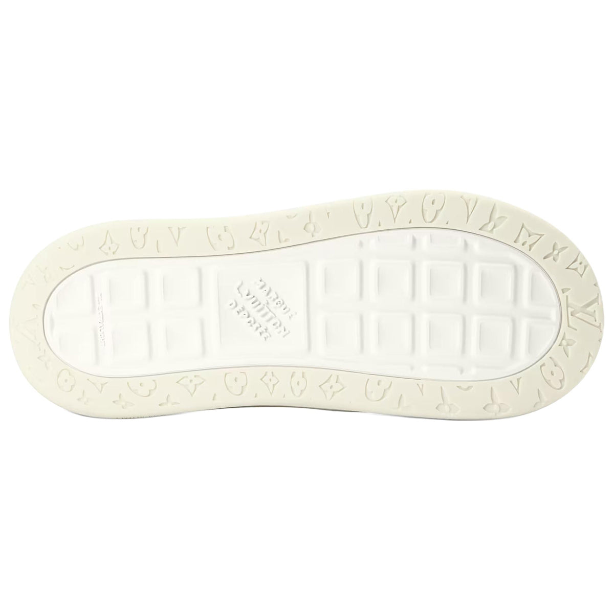Louis Vuitton LV Ollie Triple White Smooth Calf Leather Tonal V-Stripe White Damier-Inspired Checkered Sole Low-Top Sneakers – All White