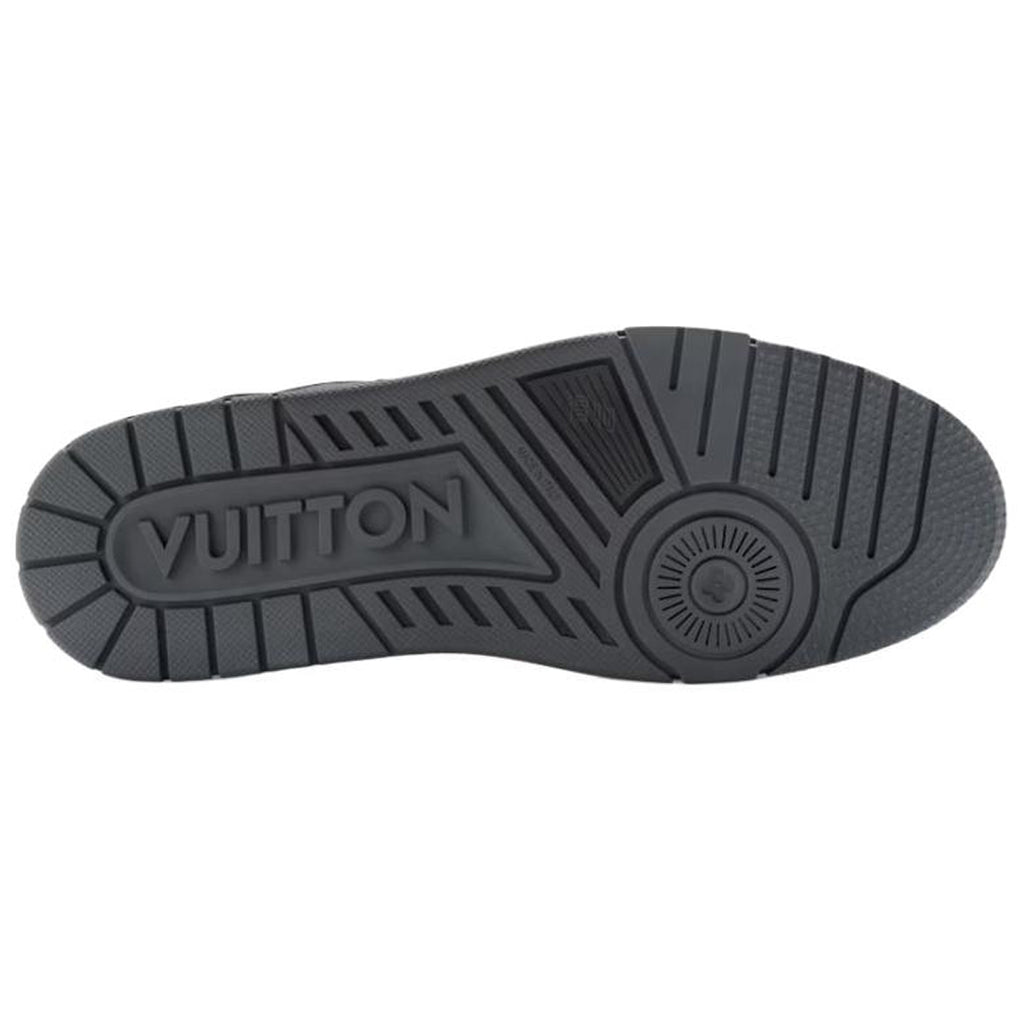 Louis Vuitton Trainer Triple Black Leather & Mesh Mixed-Material Low-Top Sneakers – All Black