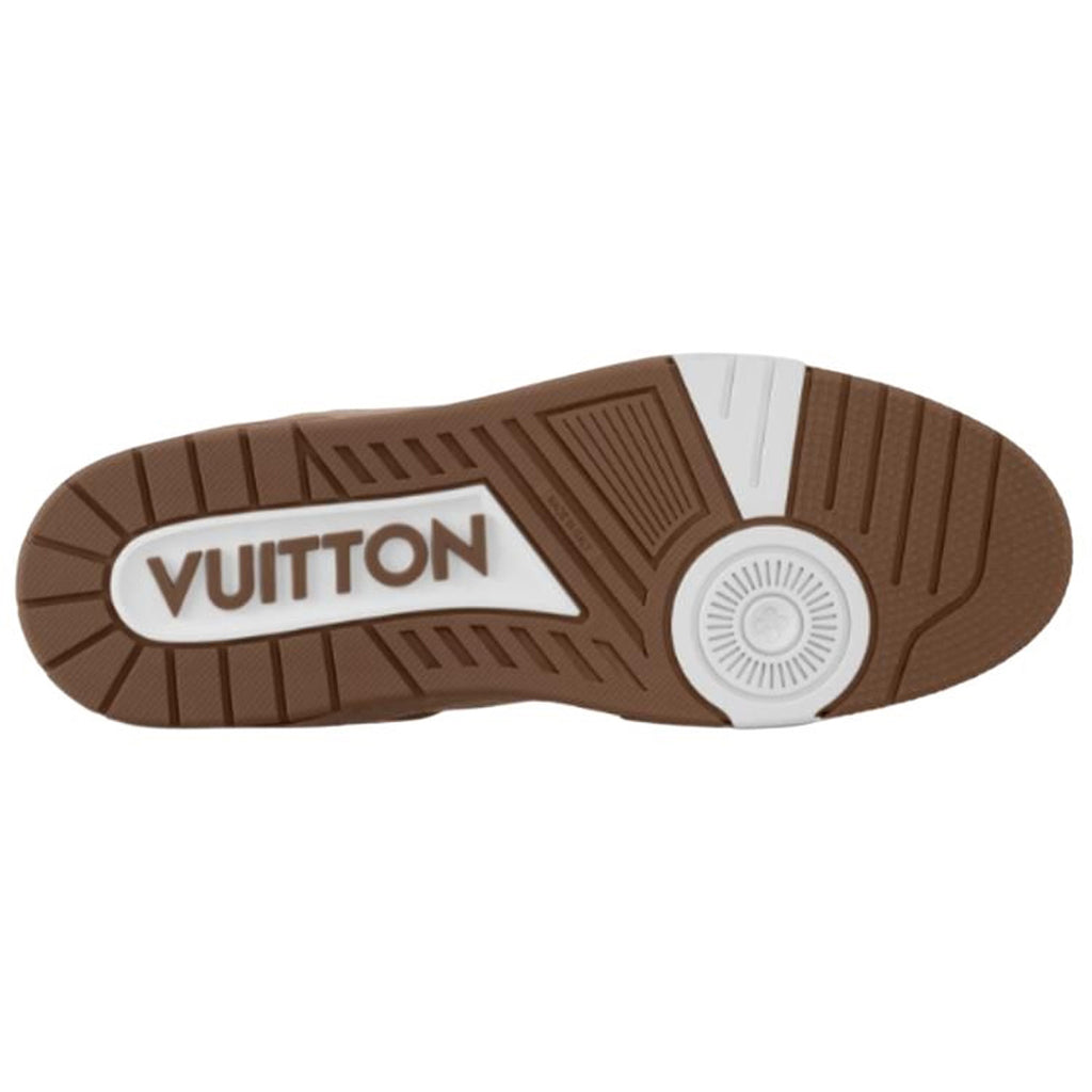 Louis Vuitton Trainer Monogram Embossed Suede & Calf Leather Low-Top Sneakers – Triple Brown