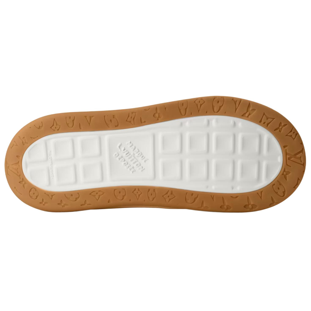 Louis Vuitton LV Ollie Khaki Military Olive Tonal Monogram Canvas White Leather V-Stripe Caramel Tan Heel Accent Gum Sole Low-Top Sneakers – Khaki Monogram & Caramel